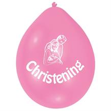 Pink Christening Print Party Latex Balloons