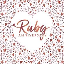 Ruby Heart 40th Wedding Anniversary Napkins | Party Save Smile