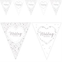 Wedding Wishes Hearts Flag Banner | Bunting | Decoration