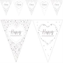 Happy Engagement Hearts Flag Banner | Bunting | Decoration