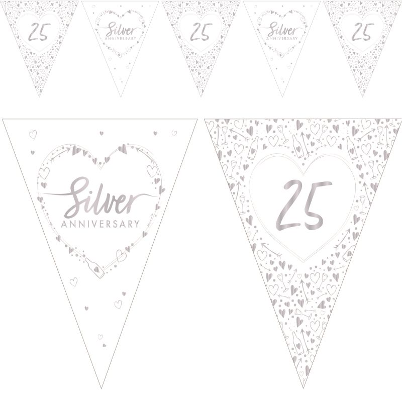 Creative Party J051 60th Anniversary Foil Stamped Paper Flag Bunting-1 Pc 