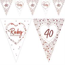 40th Ruby Wedding Anniversary Bunting | Party Save Smile