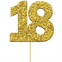 Gold Glittering 18th Birthday Cake Toppers | Party Save Smile