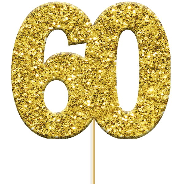 60Th Birthday Candles,Gold Number 60 Cake Topper for Birthday Decorations  Party | eBay