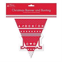 Merry Christmas Red and White Twin Pack Banner | Bunting | Decoration