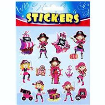Pink Pirate Party Bag Favour Sticker Sheets