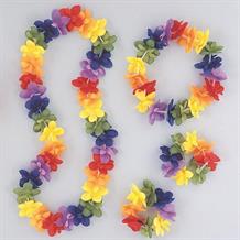 Assorted Colours Rainbow Hawaiian Flower Lei Set | Headband and Bracelets