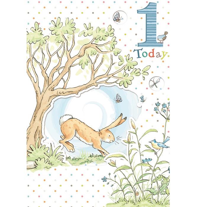 Guess How Much I Love You 1st Birthday Boy Greeting Card