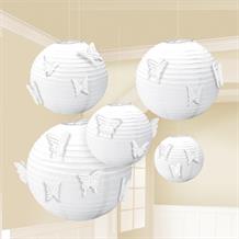 White Paper Butterfly Lanterns | Decorations