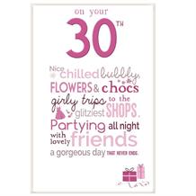 Little Thoughts 30th Birthday Female Greeting Card