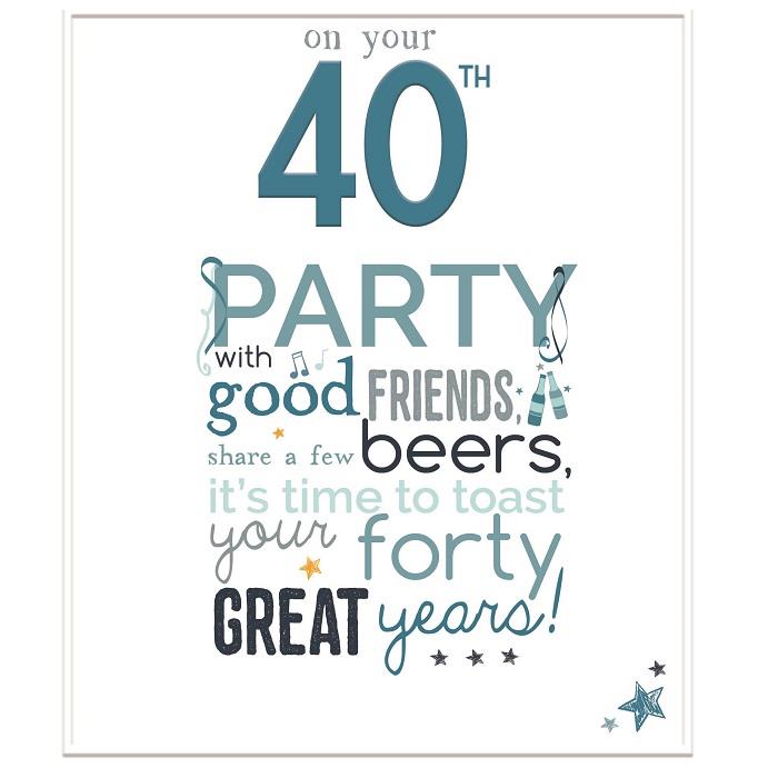 Little Thoughts 40th Birthday Male Greeting Card - Buy Online
