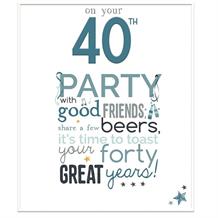 Little Thoughts 40th Birthday Male Greeting Card