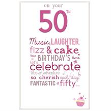 Little Thoughts 50th Birthday Female Greeting Card