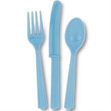 Baby Blue Knife, Fork and Spoon Plastic Party Cutlery Set