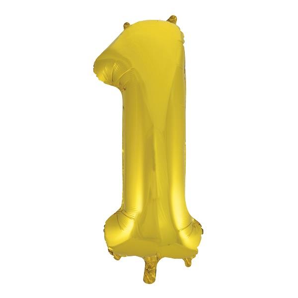 Gold 34&#34; Number 1 Supershape Foil | Helium Balloon