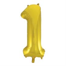 Gold 34" Number 1 Supershape Foil | Helium Balloon