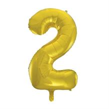 Gold 34" Number 2 Supershape Foil | Helium Balloon