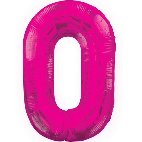Pink Glitz 34&#34; Number 0 Supershape Foil | Helium Balloon