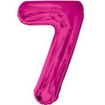 Pink Glitz 34" Number 7 Supershape Foil | Helium Balloon
