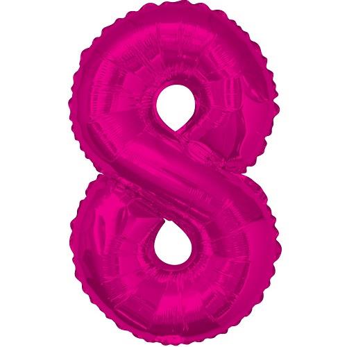 Pink Glitz 34&#34; Number 8 Supershape Foil | Helium Balloon
