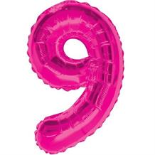 Pink Glitz 34" Number 9 Supershape Foil | Helium Balloon