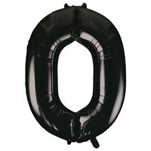 Black 34" Number 0 Supershape Foil | Helium Balloon