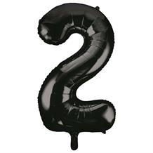 Black 34" Number 2 Supershape Foil | Helium Balloon