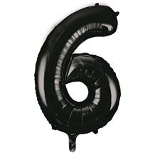 Black 34" Number 6 Supershape Foil | Helium Balloon
