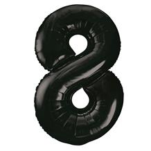 Black 34" Number 8 Supershape Foil | Helium Balloon