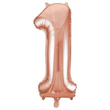 Rose Gold 34" Number 1 Supershape Foil | Helium Balloon