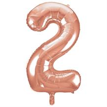 Rose Gold 34" Number 2 Supershape Foil | Helium Balloon