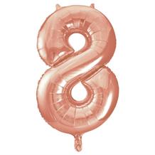 Rose Gold 34" Number 8 Supershape Foil | Helium Balloon