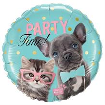 Dog and Cat Party Time 18" Foil | Helium Balloon