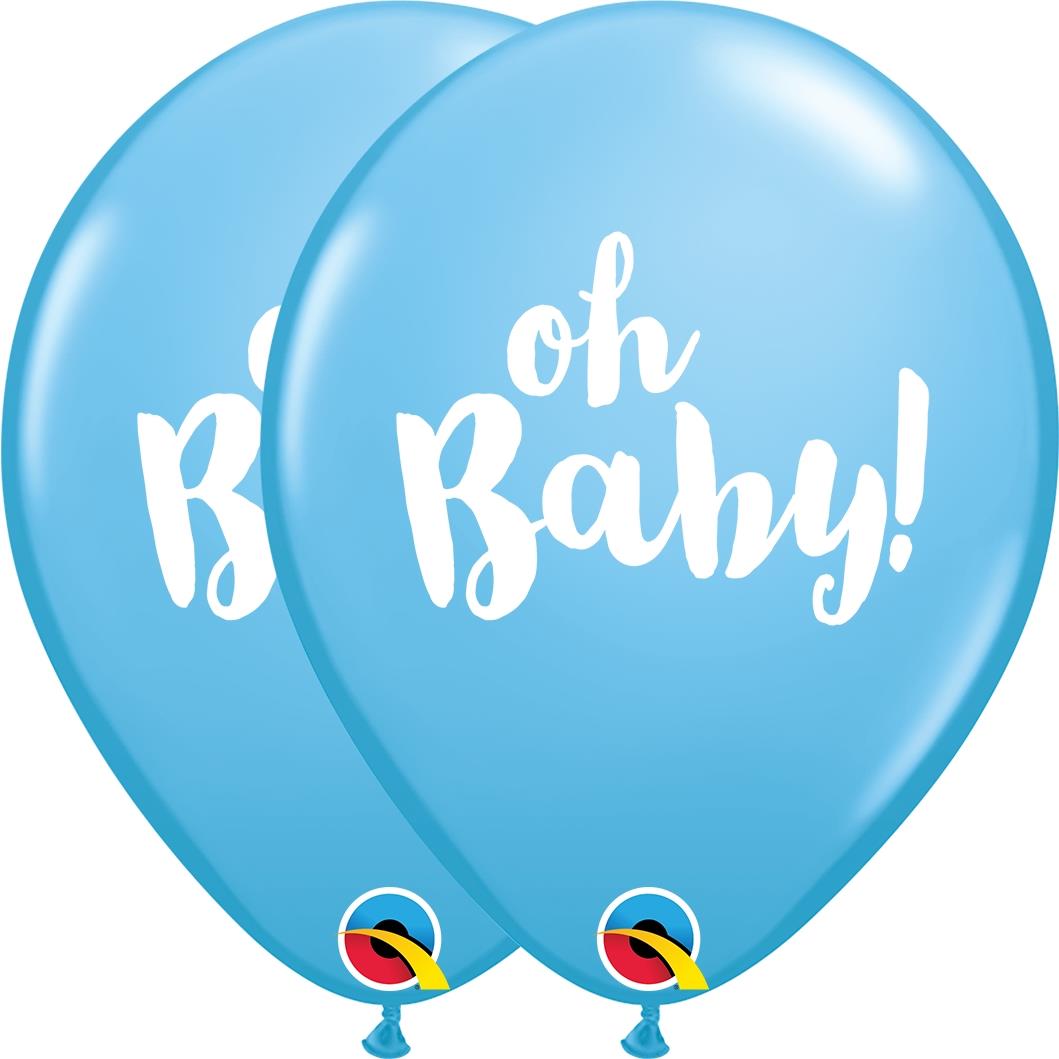 Oh Baby! Blue Baby Shower 25pk Party Latex Balloons