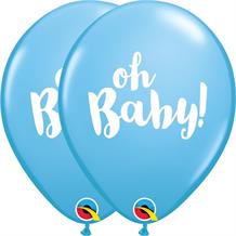 Oh Baby! Blue Baby Shower 25pk Party Latex Balloons