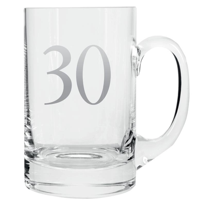 Age 30 Silver Tankard Glass | Keepsake