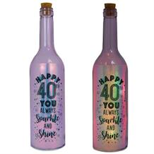 Age 40 | Sparkle and Shine Iridescent Light Up Bottles | Keepsake