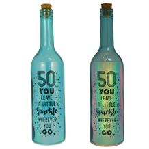 Age 50 | Little Sparkle Iridescent Light Up Bottles | Keepsake