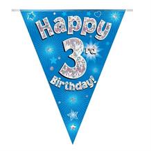 Blue Stars 3rd Birthday Bunting | Party Save Smile