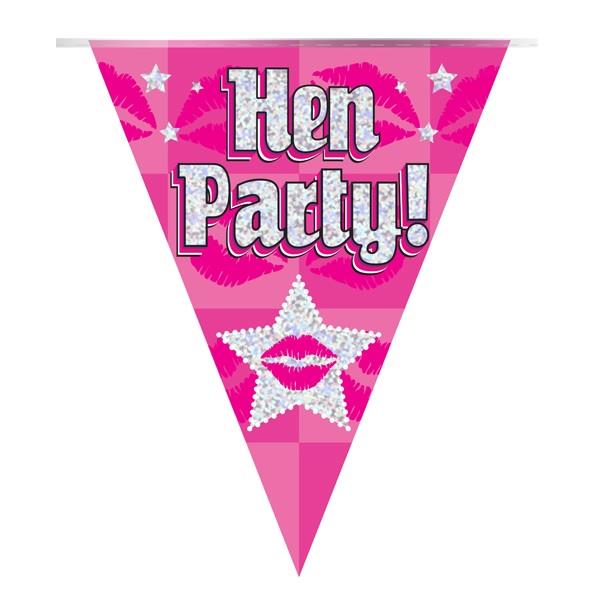 Hen Party Lips Foil Flag | Bunting Banner | Decoration
