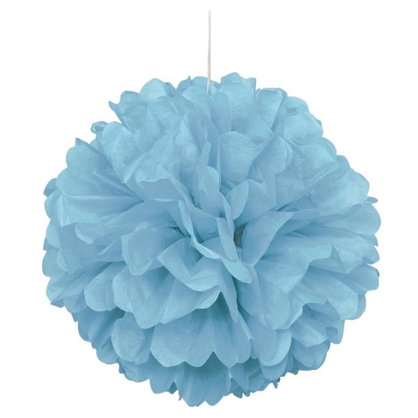 Powder Blue 16&#34; Puff Ball Party Hanging Decorations