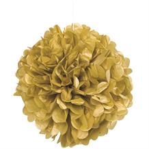 Gold 16" Puff Ball Party Hanging Decorations