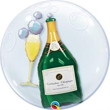 Champagne Bottle | Glass 24" Qualatex Double Bubble Party Balloon