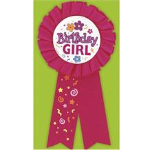 Birthday Girl Pink Award Ribbon Favour