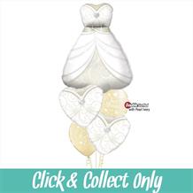Bride | Wedding Dress Large Inflated 5 Balloon Bouquet