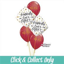Happily Ever After Wedding Inflated 5 Balloon Bouquet