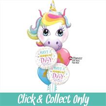 Unicorn Magical Day Large Inflated 5 Balloon Bouquet