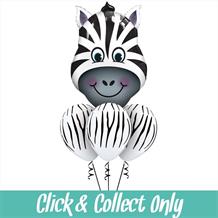 Zebra Stripes Large Inflated 7 Balloon Bouquet