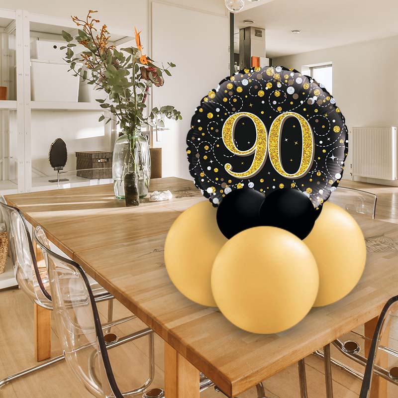 Black and Gold 90th Birthday Table Decorations uk