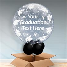 Personalisable Inflated Graduation Caps | Black Bubble Balloon in a Box